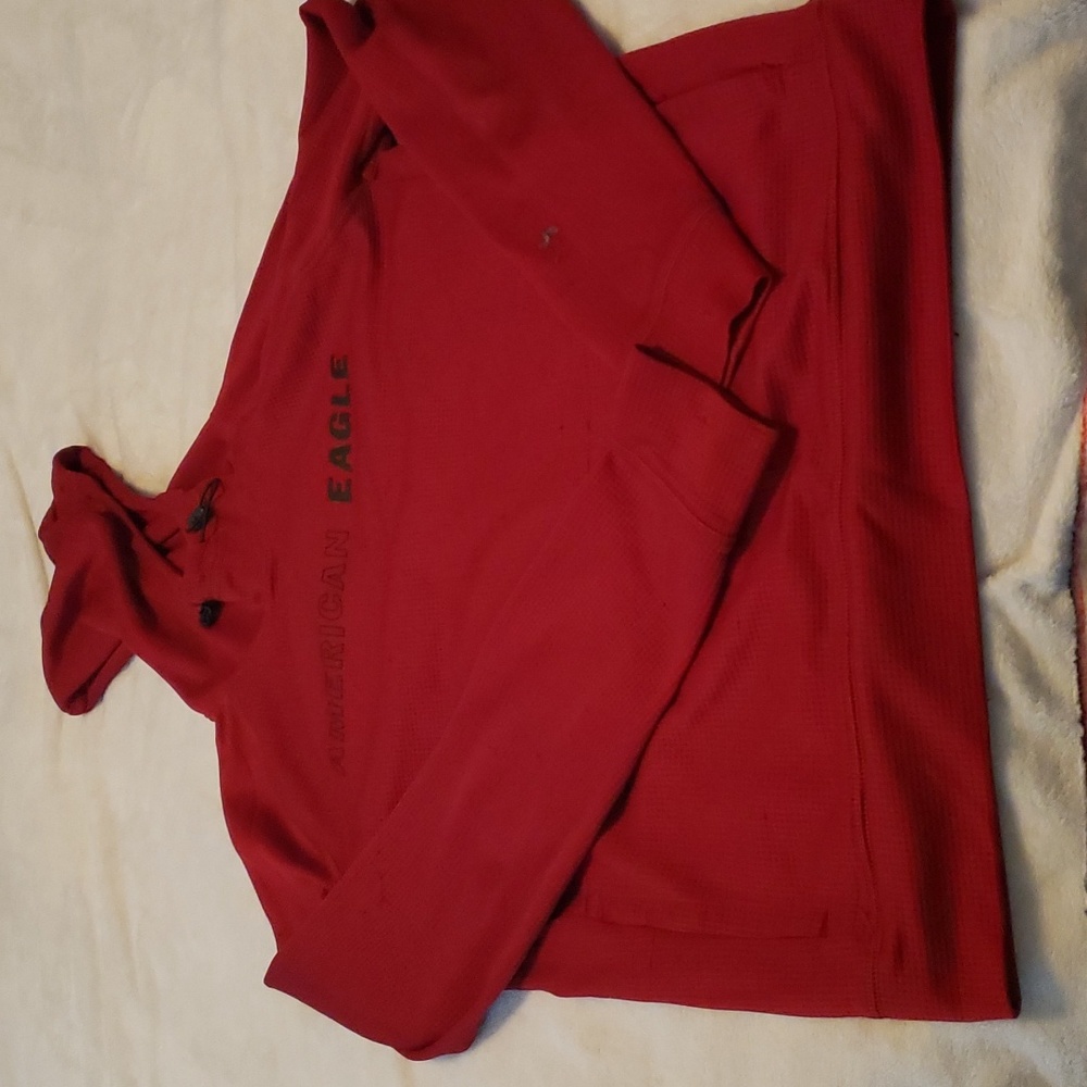 Boys Burgundy and Black American Eagle Outfitter Hoodie